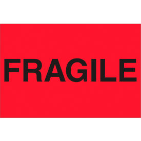 Tape Logic® Labels with ""Fragile"" Print 3""L x 2""W Fluorescent Red Roll of 500