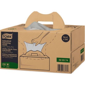 Tork® Light-Medium Duty Industrial Cleaning Cloth 1-Ply 14"" x 16-5/16"" Gray 210 Wipes/Box