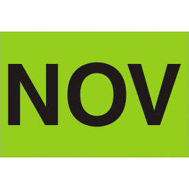 Tape Logic® Paper Labels with ""Nov"" Print 3""L x 2""W ""L Fluorescent Green Roll of 500