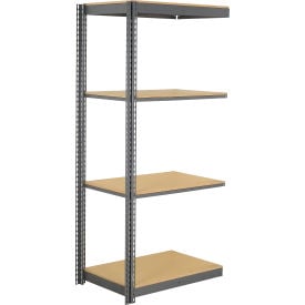 Global Industrial 4 Shelf Standard Duty Boltless Shelving Add On 36""W x 24""D x 96""H Wood Deck