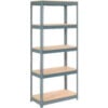 Global Industrial 5 Shelf Heavy Duty Boltless Shelving Starter 36""Wx12""Dx84""H Wood Deck USA