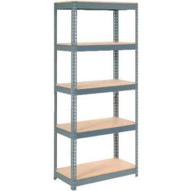 Global Industrial 5 Shelf Heavy Duty Boltless Shelving Starter 36""Wx12""Dx84""H Wood Deck USA