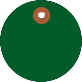 Global Industrial Plastic Circle Tag 3"" Dia. Green 100/Pack