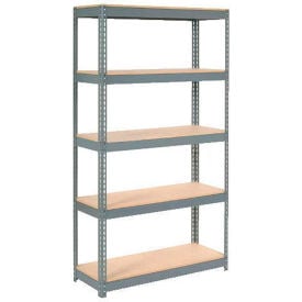 Global Industrial 5 Shelf Heavy Duty Boltless Shelving Starter 48""Wx12""Dx60""H Wood Deck USA