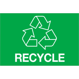 Tape Logic® Rectangular Paper Labels with ""Recycle"" Print 3""L x 2""W Green Roll of 500