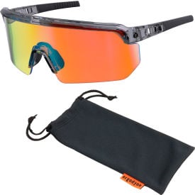Ergodyne® Skullerz Half Frame Safety Sunglasses Anti Fog & Scratch Orange Lens Clear Frame
