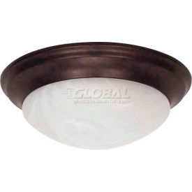 Nuvo 60/281 2 Light-Ceiling-Flush Mount W/Alabaster Glass Old Bronze 14""W X 5.5""H