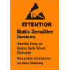 Tape Logic® Labels w/ ""Static Sensitive..."" Print 2-1/2""L x 1-3/4""W Black/Orange Roll of 500