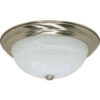Satco 60-199 3 Light - 15"" - Flush Mount - Alabaster Glass  Brushed Nickel