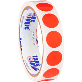 Tape Logic® 3/4"" Dia. Round Inventory Paper Labels Fluorescent Red Roll of 500