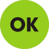 Tape Logic® 2"" Dia. Round Paper Labels with ""OK"" Print Fluorescent Green Roll of 500
