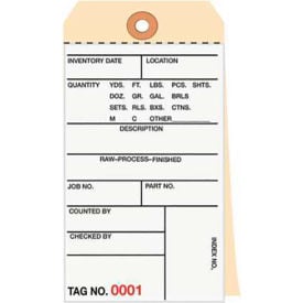 2 Part Carbonless Inventory Tags 0-499 #8 6-1/4""L x 3-1/8""W 500/Pack