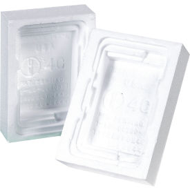 Global Industrial Haz Mat F-Style Foam Inserts For 1 Gallon Can 8-1/16""Lx5-5/8""W x 2""H Wht 160Pk