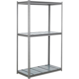 Global Industrial 3 Shelf Extra Heavy Duty Boltless Shelving Z Beam Starter 48Wx48Dx84H Steel Deck