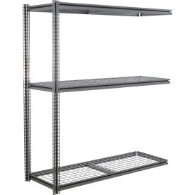 Global Industrial 3 Shelf Extra Heavy Duty Boltless Shelving Z Beam Add On 96Wx24Dx84H Wire Deck