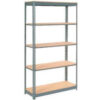 Global Industrial 5 Shelf Heavy Duty Boltless Shelving Starter 48""Wx24""Dx96""H Wood Deck USA