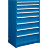Global Industrial™ Modular Drawer Cabinet 8 Drawers w/Lock 36""Wx24""Dx57""H Blue