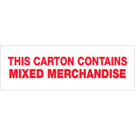 Tape Logic® Carton Sealing Tape Mixed Merchandise 3"" x 110 Yds. 2.2 Mil Red/White