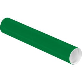 Global Industrial™ Mailing Tubes with Caps 2""Dia. x 12""L 0.060"" Thick Green 50/Pack