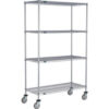 Nexel® 4 Shelf Truck Nexelate® 48""W x 30""D x 80""H Polyurethane Swivel Casters