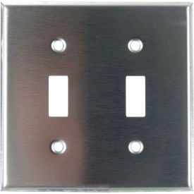 Sunlite® Toggle Switch Plate 2-Gang Silver Pack of 12