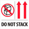 Tape Logic® Labels with ""Do Not Stack"" Print 4""L x 4""W Red/White/Black Roll of 500