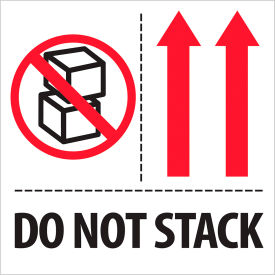 Tape Logic® Labels with ""Do Not Stack"" Print 4""L x 4""W Red/White/Black Roll of 500