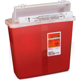 Covidien 5-Quart SharpStar™ In-Room™ Sharps Container Transparent Red