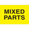 Tape Logic® Labels with ""Mixed Parts"" Print 3""L x 2""W Fluorescent Yellow Roll of 500