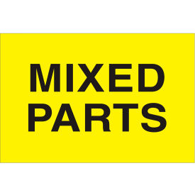 Tape Logic® Labels with ""Mixed Parts"" Print 3""L x 2""W Fluorescent Yellow Roll of 500