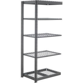 Global Industrial 5 Shelf Standard Duty Boltless Shelving Add On 48""W x 24""D x 72""H Wire Deck