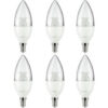 Sunlite® LED B10 Torpedo Clear Light Bulb E14 Base 5W 470 Lumens 27K Warm White Pack of 6