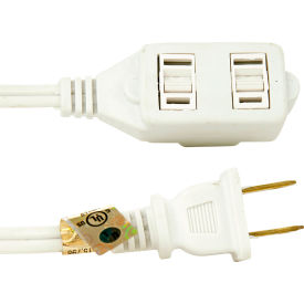 Sunlite® Household Extension Cord 16/3 Gauge 13A 125V 9'L White