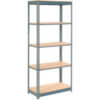 Global Industrial 5 Shelf Heavy Duty Boltless Shelving Starter 36""Wx12""Dx84""H Wood Deck USA
