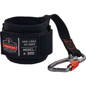 Ergodyne® Squids 3122 Tool Lanyard Wrist Pull-On Carabiner Anchor 5 lb. Cap. One Size Black