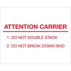 Tape Logic® Labels with ""Attention Carrier"" Print 10""L x 8""W Red/White Roll of 250