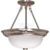 Nuvo 60/201 2 Light-Ceiling-Semi Flush Alabaster Glass Brushed Nickel 13.25""W X 14""H