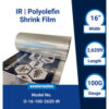 Sealer Sales O-IR Higher Performance Polyolefin CF Shrink Film 100 Ga 16""W x 2620'L Clear 1 Roll