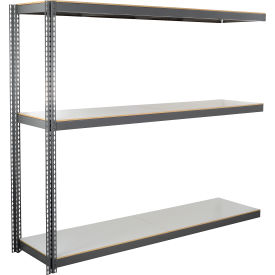Global Industrial 3 Shelf Heavy Duty Channel Boltless Shelving Add On 96""Wx48""Dx72""H Laminate Deck