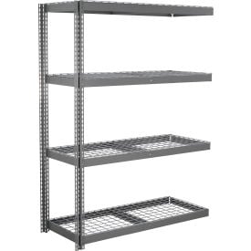 Global Industrial 4 Shelf Extra Heavy Duty Boltless Shelving Add On 72""W x 36""D x 72""H Wire Deck