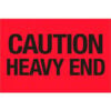 Tape Logic® Labels with ""Caution-Heavy End"" Print 3""L x 2""W Fluorescent Red Roll of 500