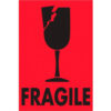 Tape Logic® Labels with ""Fragile-Glass"" Print 3""L x 2""W Fluorescent Red Roll of 500