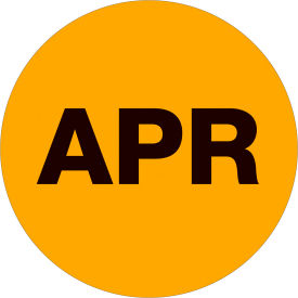 Tape Logic® 1"" Dia. Round Paper Labels with ""Apr"" Print Fluorescent Orange Roll of 500
