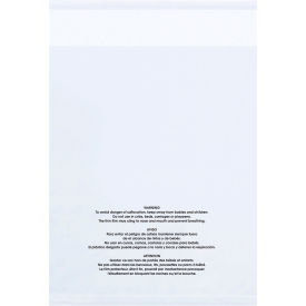 Global Industrial™ Resealable Warning Poly Bags 4""W x 6""L 1.5 Mil Clear 100/Pack