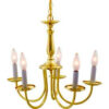 Satco 76-280 5 Light - 18"" - Chandelier - w/Candlesticks  Polished Brass