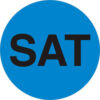 Tape Logic® 1"" Dia. Round Paper Labels with ""Sat"" Print Blue Roll of 500