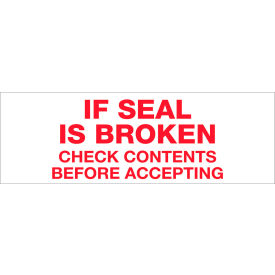 Tape Logic® Carton Sealing Tape If Seal Is Broken... 3"" x 110 Yds. 2.2 Mil Red/White