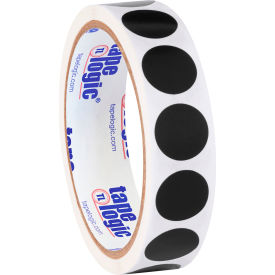 Tape Logic® 3/4"" Dia. Round Inventory Paper Labels Black Roll of 500