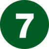 Tape Logic® 3"" Dia. Round Number Paper Labels with ""7"" Print Dark Green Roll of 500