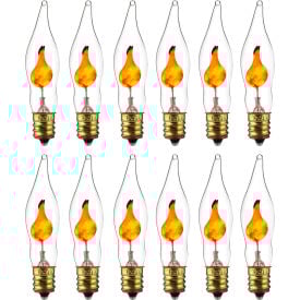 Sunlite® Incandescent Chandelier Bulb with E12 Candelabra Base 3W 120V Clear Pack of 12
